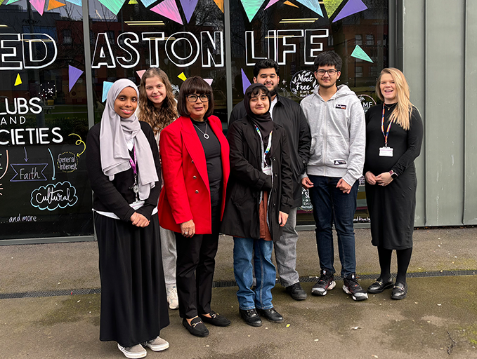 Carmen Watson with Aston University Students